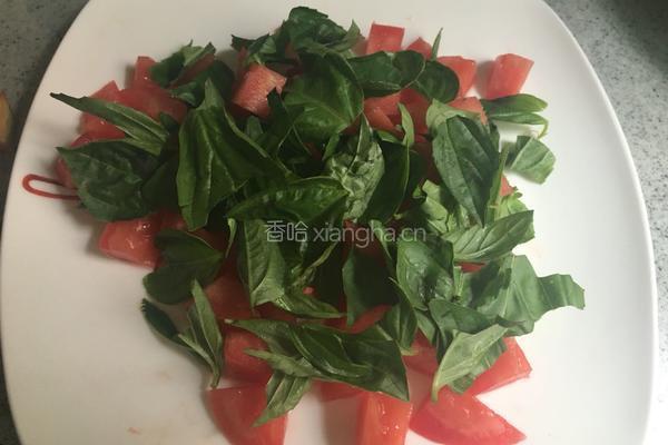 罗勒全熟番茄佐橄榄油面包的做法图解4