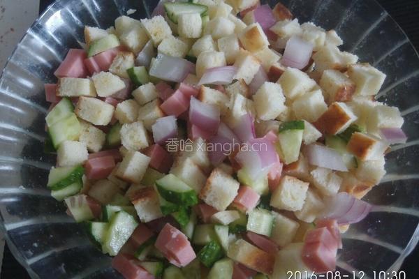 火腿馍丁鸡蛋饼（二人份）的做法图解7