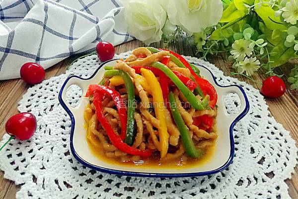 彩椒炒肉丝的做法图解16