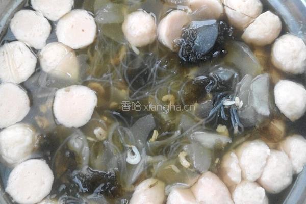 虾丸海米粉丝黄瓜汤的做法图解12