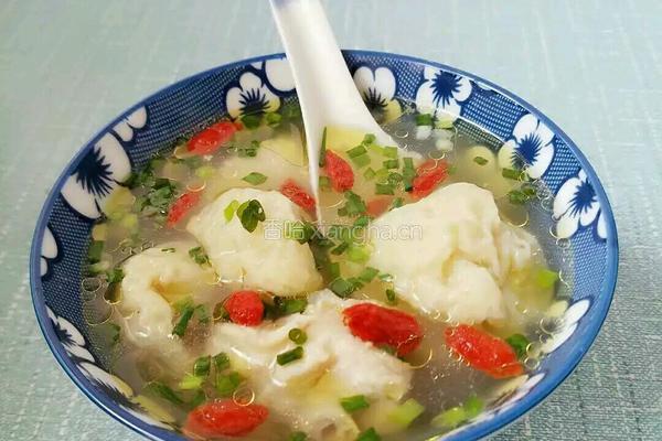 手工面筋包肉枸杞鸡汤的做法图解7