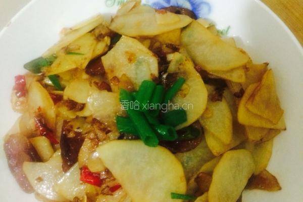 腊肠干锅土豆片的做法图解7