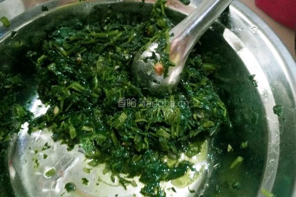 空心菜肉末粿卷的做法图解2