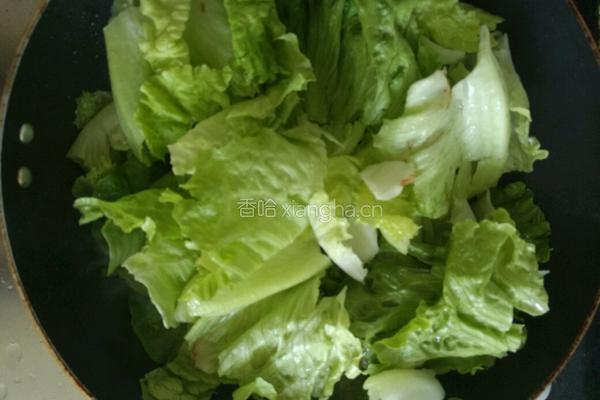 虾米炒生菜的做法图解3