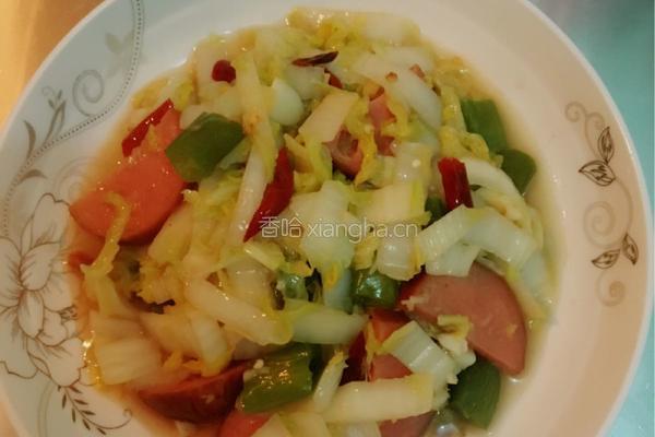 辣炒香肠娃娃菜的做法图解4