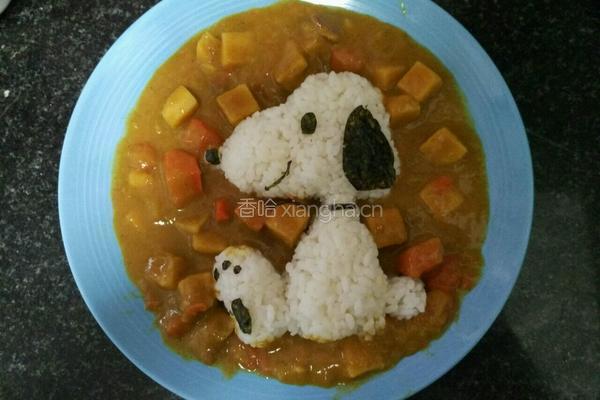 史努比咖喱土豆饭的做法图解3