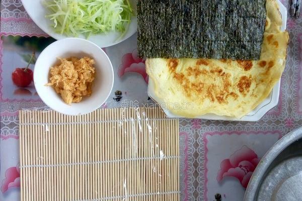 鸡蛋紫菜卷的做法图解6