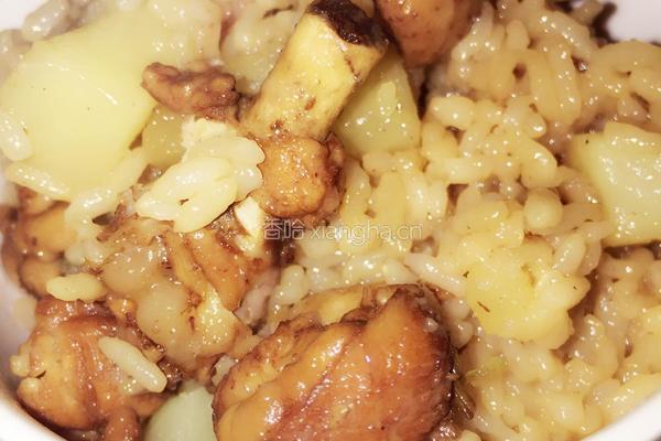 土豆鸡肉焖饭的做法图解8