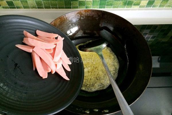 青椒火腿炒蛋的做法图解6