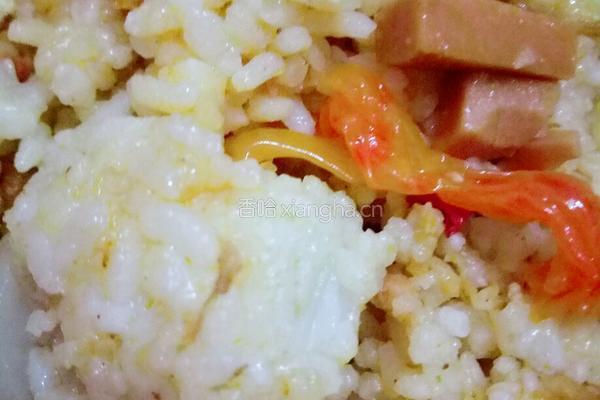 自创咸菜火腿炒饭的做法图解2
