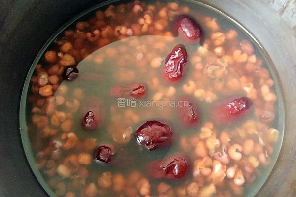 红豆薏米红枣粥的做法图解3