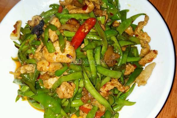 肉片炒长豆的做法图解7
