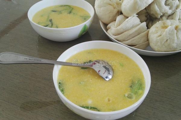 玉米糊菜叶粥的做法图解7