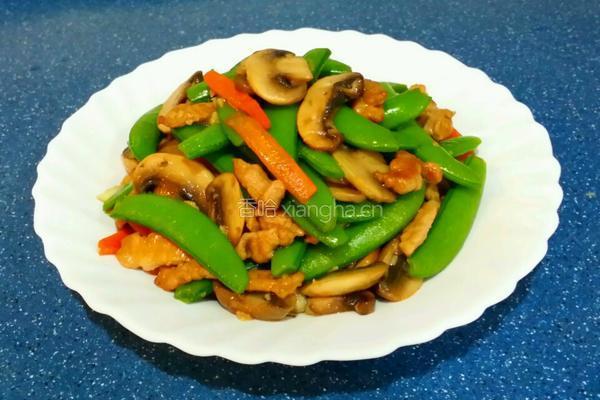 蘑菇肉絲炒甜豆的做法图解7