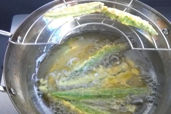 香炸秋葵的做法图解4