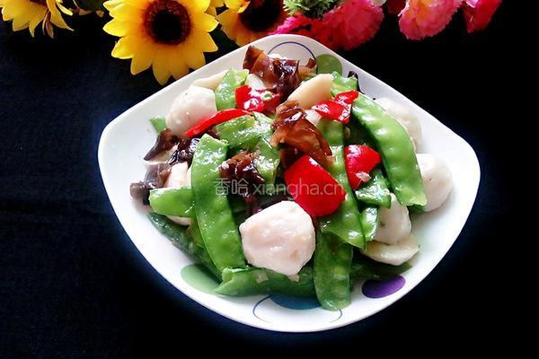 荷兰豆炒鱼丸的做法图解6