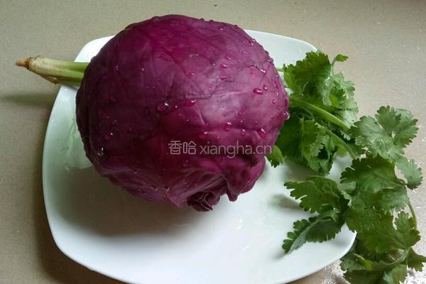 蚝油拌紫甘蓝的做法图解1