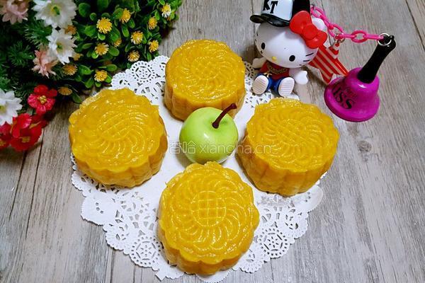 绿豆沙馅南瓜月饼的做法图解14