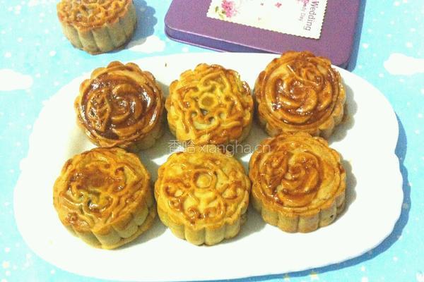广式蛋黄豆沙月饼的做法图解14