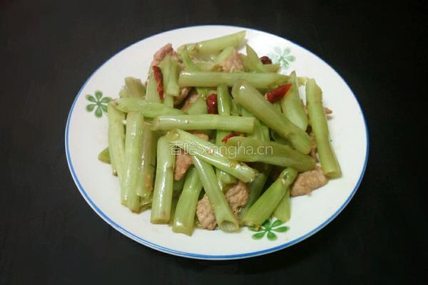 空心菜杆炒肉的做法图解10