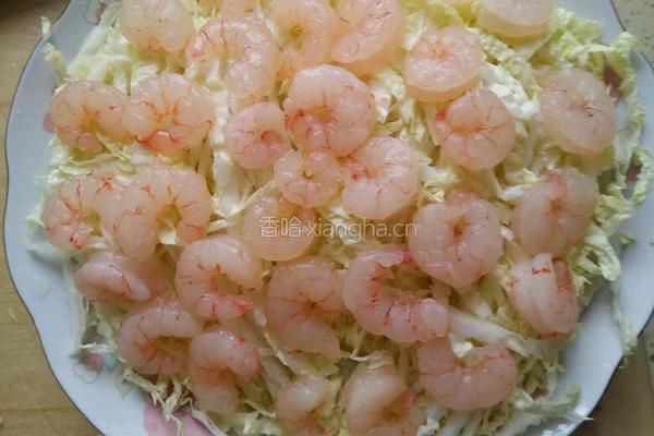 白菜蒸虾仁的做法图解4