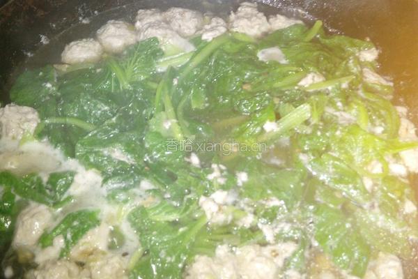 小白菜汆丸子的做法图解7
