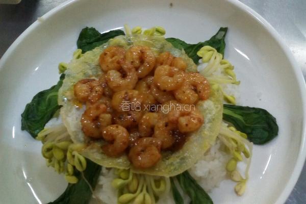 高汤清虾盖饭的做法图解3