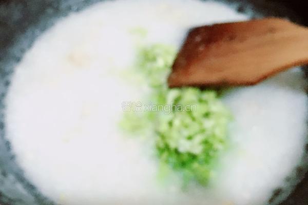 青菜瘦肉粥的做法图解5