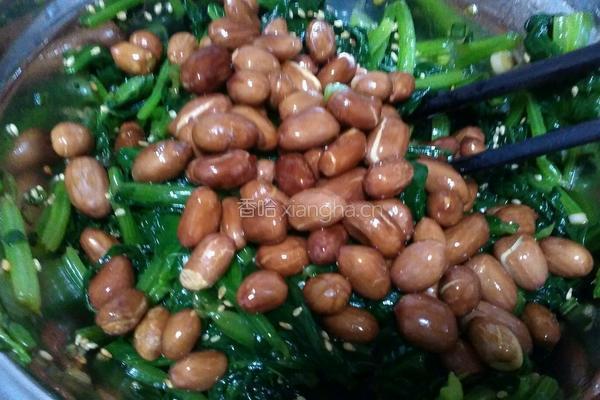 菠菜拌花生米的做法图解16