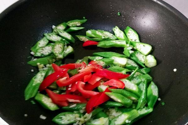 红椒炒秋葵的做法图解10
