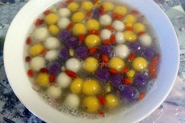 酒酿彩汤圆的做法图解9