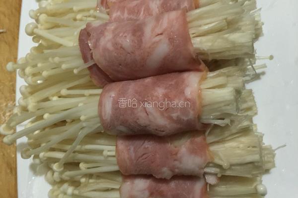 培根金针菇卷的做法图解5