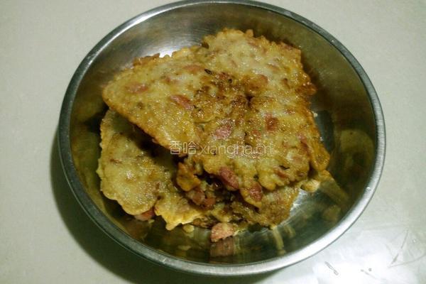 火腿菜脯粒鸡蛋饼
