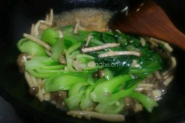 蟹味菇炒小油菜的做法图解12