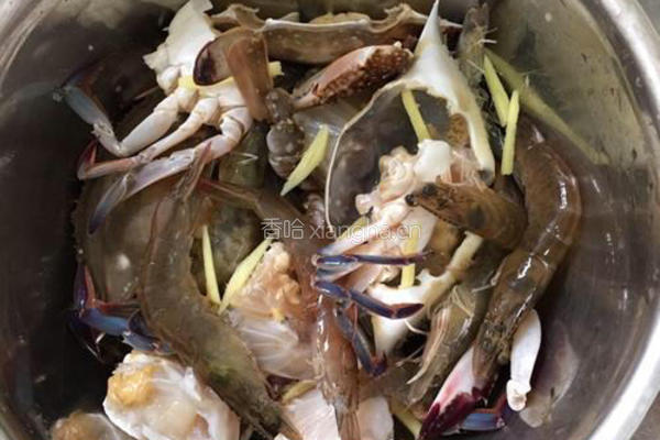 海蟹鲜虾粥的做法图解4