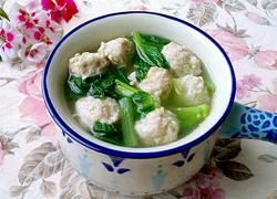 小白菜丸子汤
