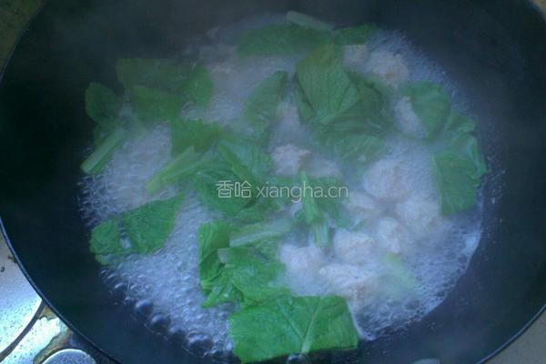 小白菜丸子汤的做法图解10