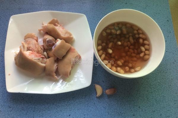花生炖猪蹄的做法图解1
