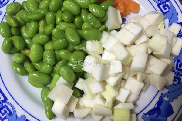 茭白炒毛豆的做法图解4