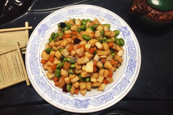 茭白炒毛豆的做法图解15