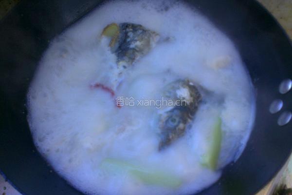 海鲜菇鱼头汤的做法图解5