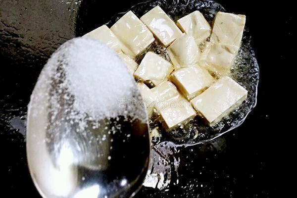 青菜炒豆腐的做法图解5