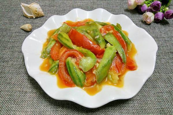 西红柿炒丝瓜的做法图解7