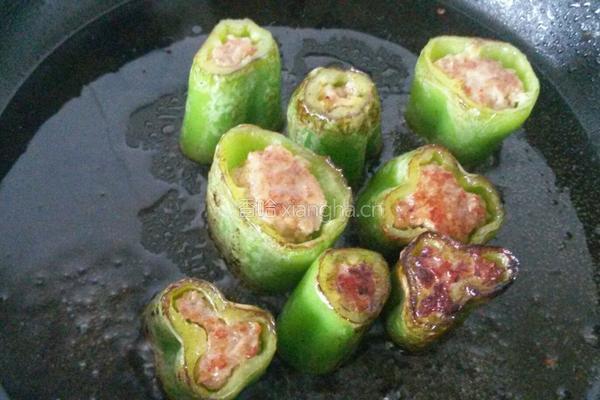 虎皮尖椒酿肉的做法图解4