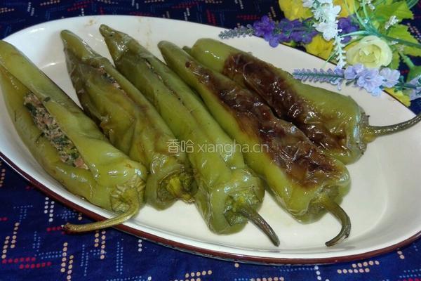 虎皮青椒包肉的做法图解11