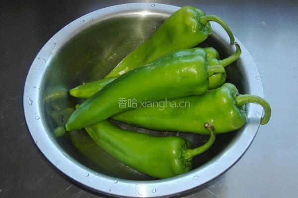 虎皮青椒包肉的做法图解4