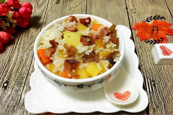 土豆腊肉焖饭的做法图解13