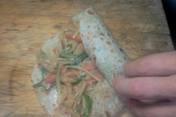筋饼卷菜的做法图解13