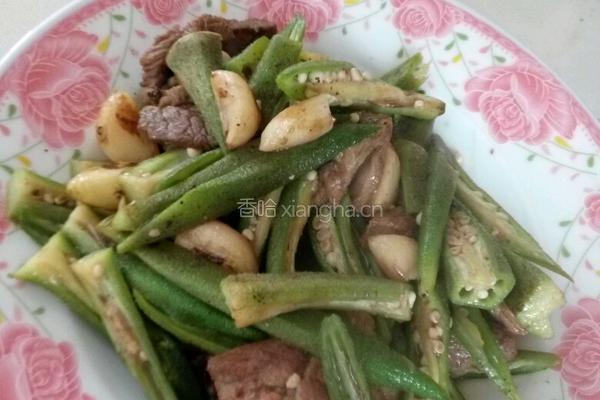 秋葵炒肉片的做法图解4