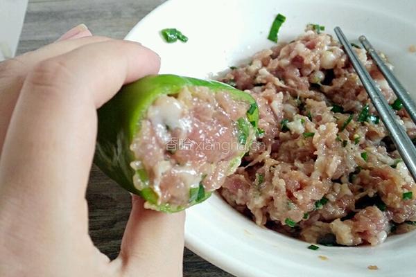 虎皮尖椒酿肉的做法图解6